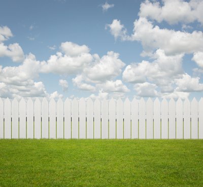 Fence around the green ground